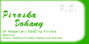 piroska dohany business card